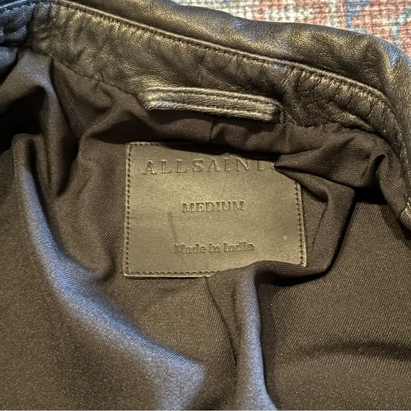 ALL SAINTS Billie Oversized Leather Biker Jacket - Picture 8 of 16